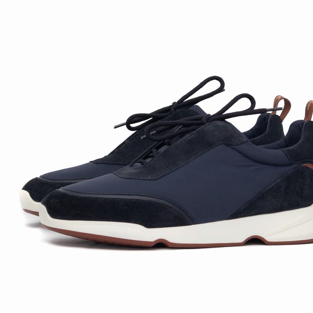 Loro Piana Men’s Modular Walk Navy Suede Storm System Sneakers EUR 42 US9 - Picture 3 of 16